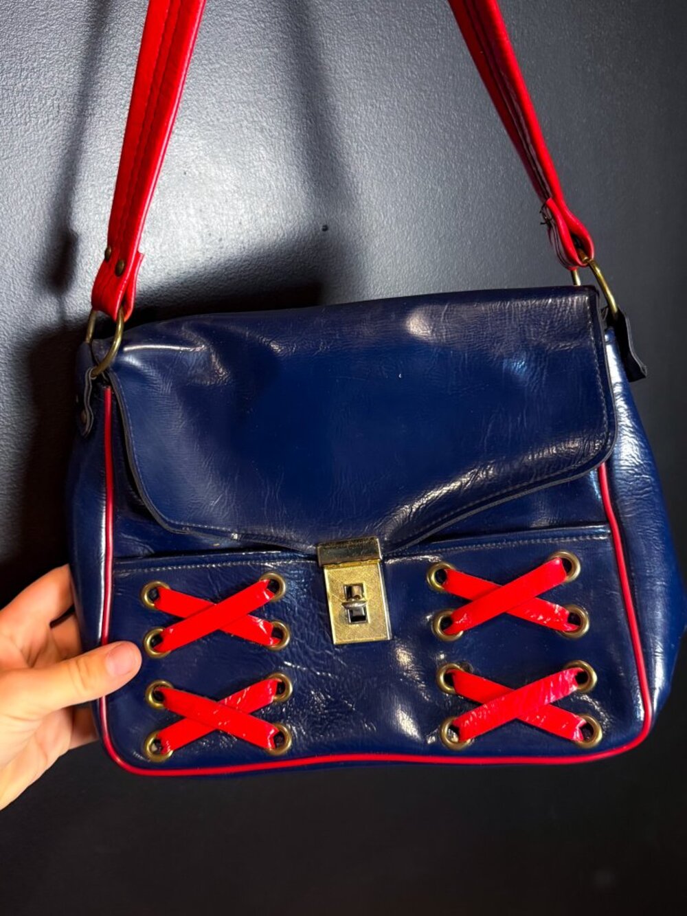 Retro Navy Blue Sailor Handbag - Picture 2 of 5